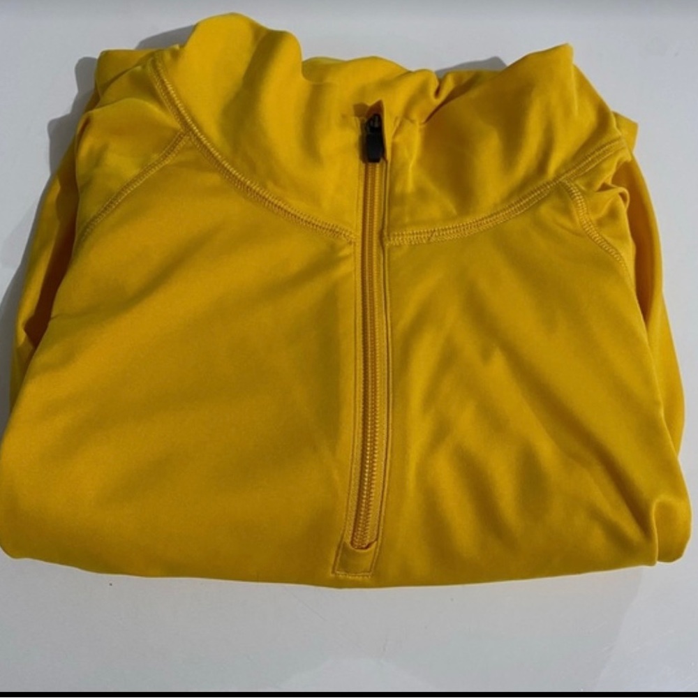 SOLD Alo Yoga Quarter Zip Long Sleeve Yellow Pullover Men’s 2XL - Picture 2 of 2